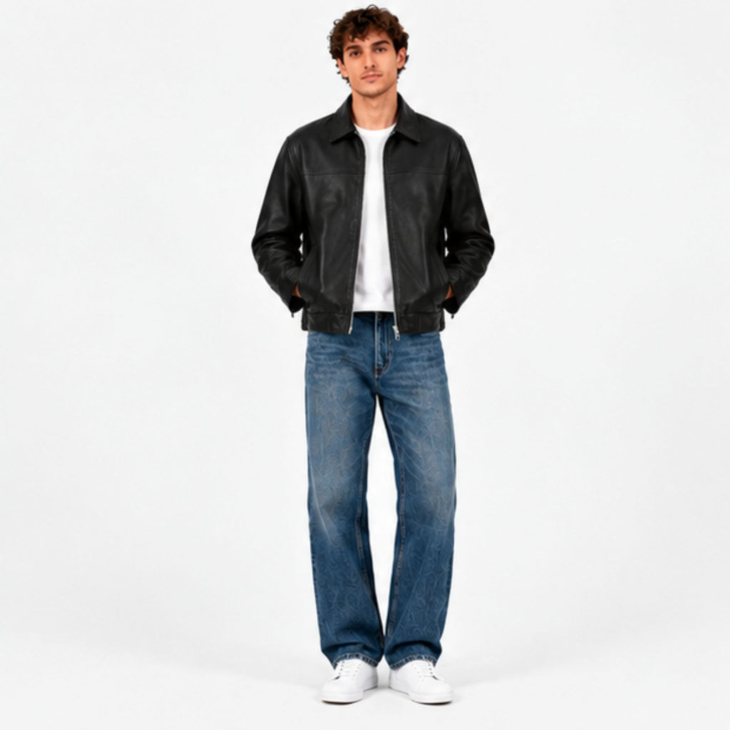 Veltino Black Leather Jacket