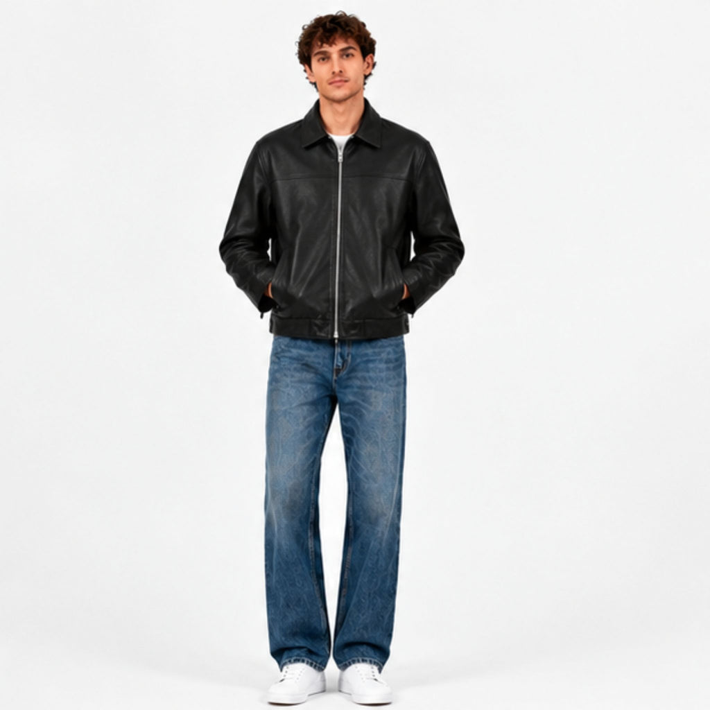 Veltino Black Leather Jacket