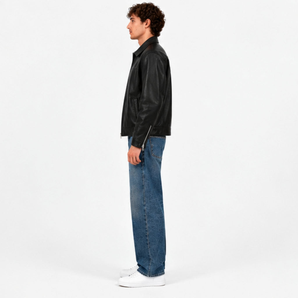 Veltino Black Leather Jacket