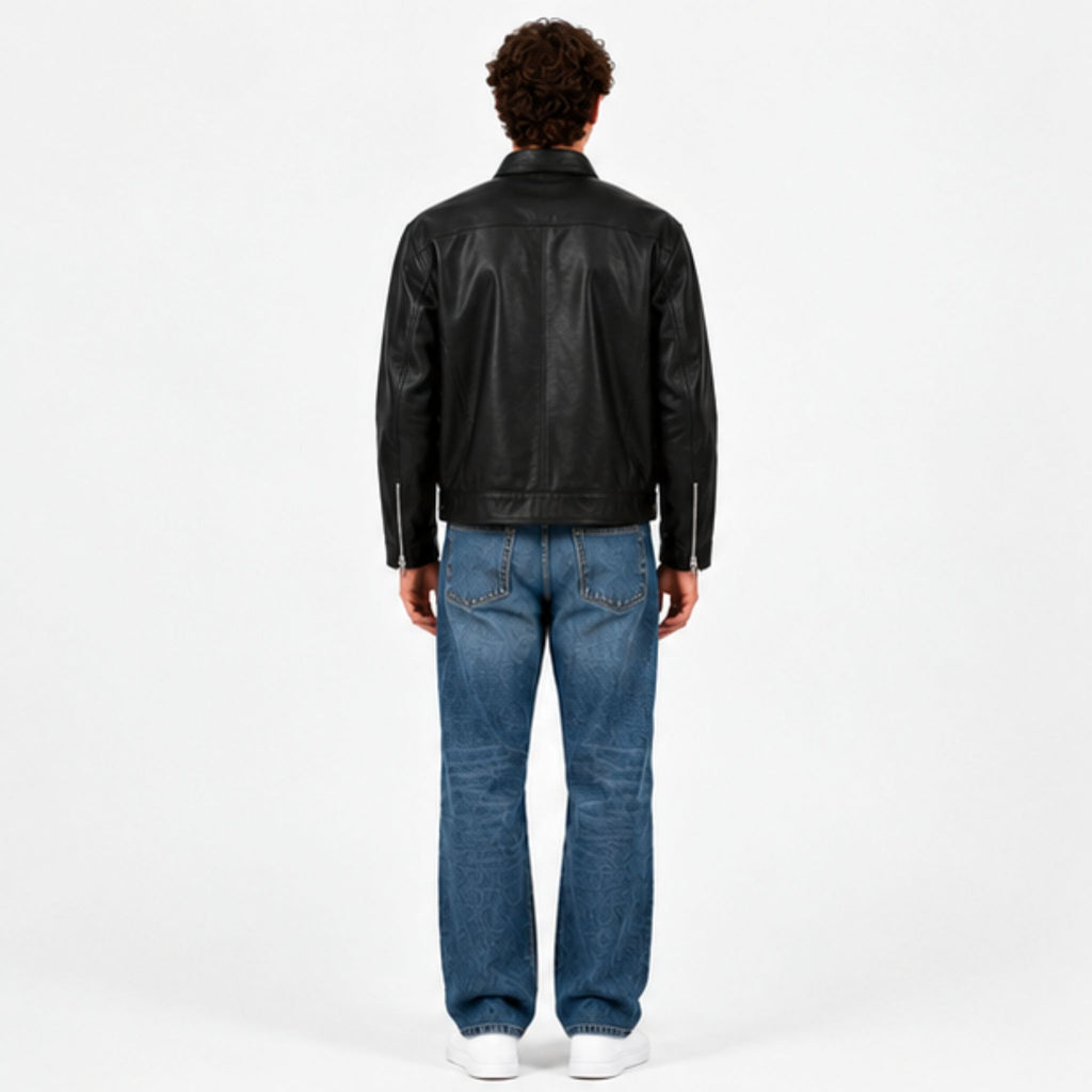 Veltino Black Leather Jacket