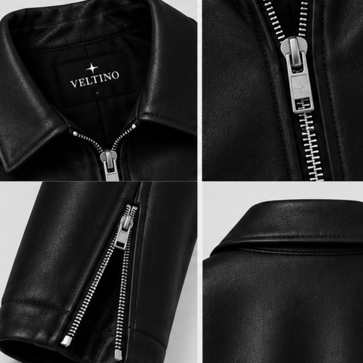 Veltino Black Leather Jacket